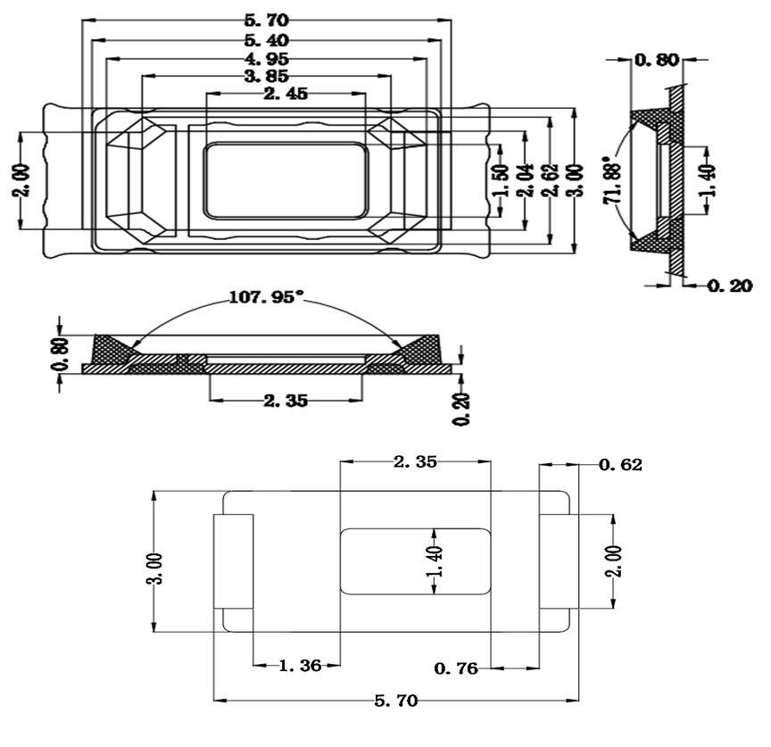 led5730冰蓝光灯珠 高光效5730调粉灯珠 led鑫科厂家定制灯珠