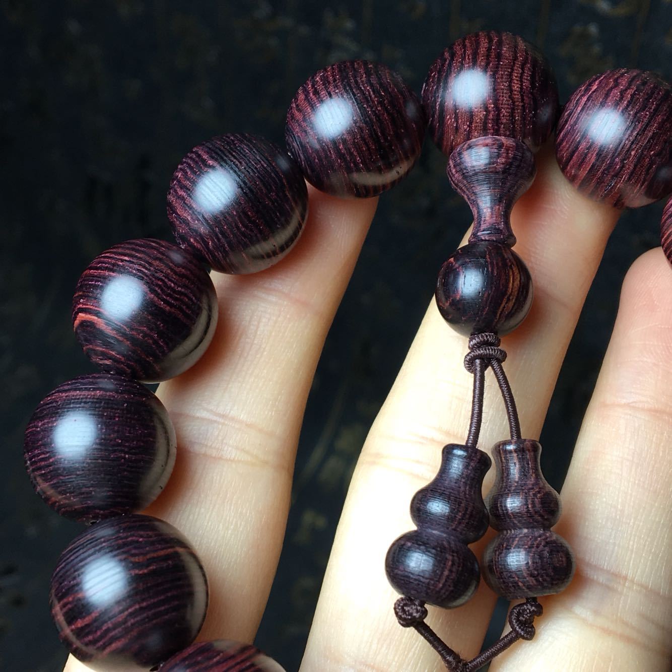 印度紫花梨2.0佛珠手串似海南黄花梨紫油梨老料108颗手链男