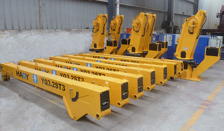 供应3吨船用伸缩臂液压吊 悬臂吊 船吊 码头吊