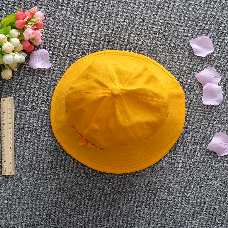 新款日系制服小黄帽 学生可爱圆圆帽子 小蝴蝶结纯色遮阳帽子