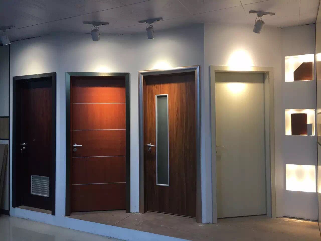 铝木无甲醇环保夹板门外平内开生态门学校门医院办公室等厂家直销