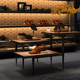 商场鞋子展示架 高档鞋陈列架 专卖店皮鞋货架木质 厂家整店定做