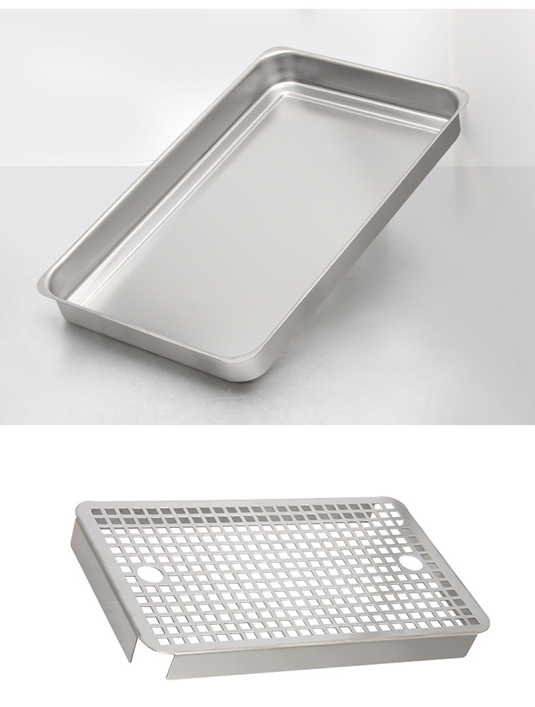 80cm长方形托盘304不锈钢啤酒机配件酒吧精酿扎啤机酒柱滴酒盘