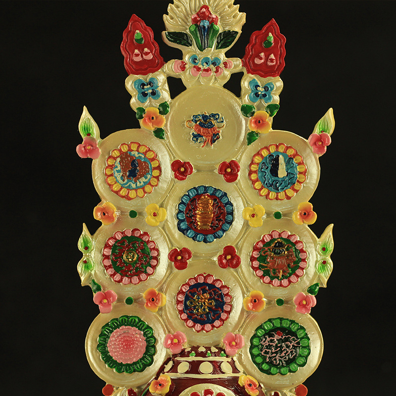 手工彩绘八吉祥朵玛总集密宗法器佛堂供品佛教用品树脂金刚垛玛