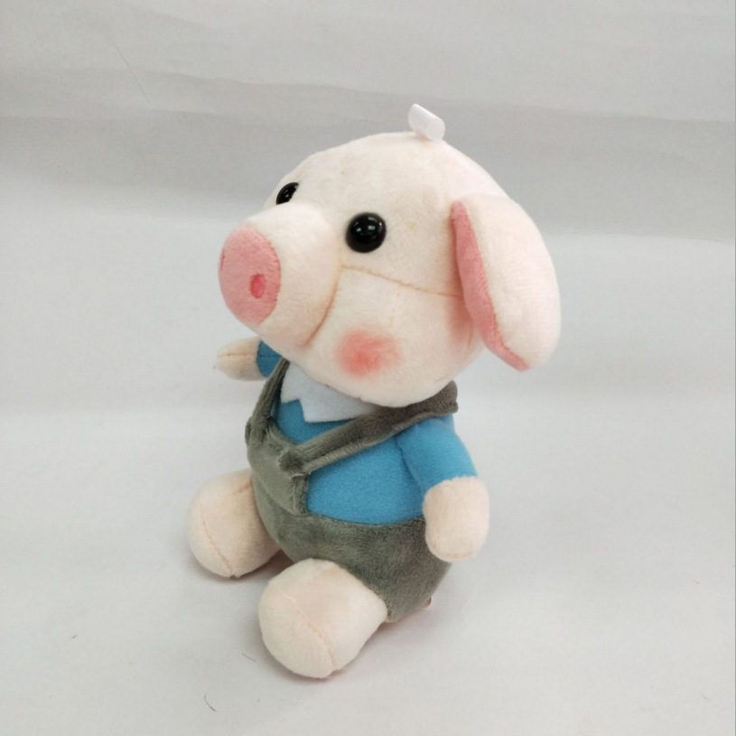 定做毛绒猪公仔 穿衣背带猪吉祥物 吊带小猪玩偶工厂定制绣印logo