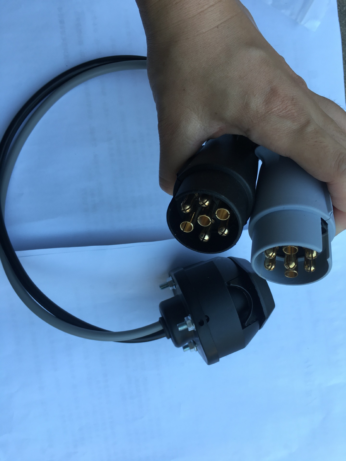 欧规7芯n/s插头13芯7芯插座拖车连接线 rvv线 拖车插头插座拖车线