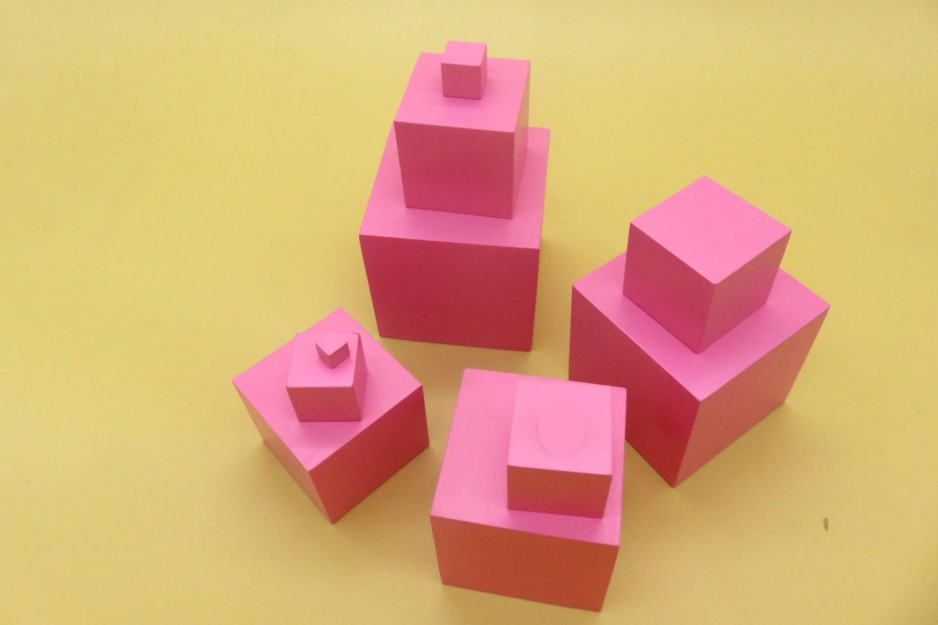 蒙特梭利幼儿园早教科教粉红塔家庭版益智玩具教具0-1-2-3-4