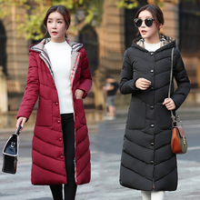 2020冬季外套女装新款羽绒棉服时尚韩版修身棉衣超长款大码棉袄潮