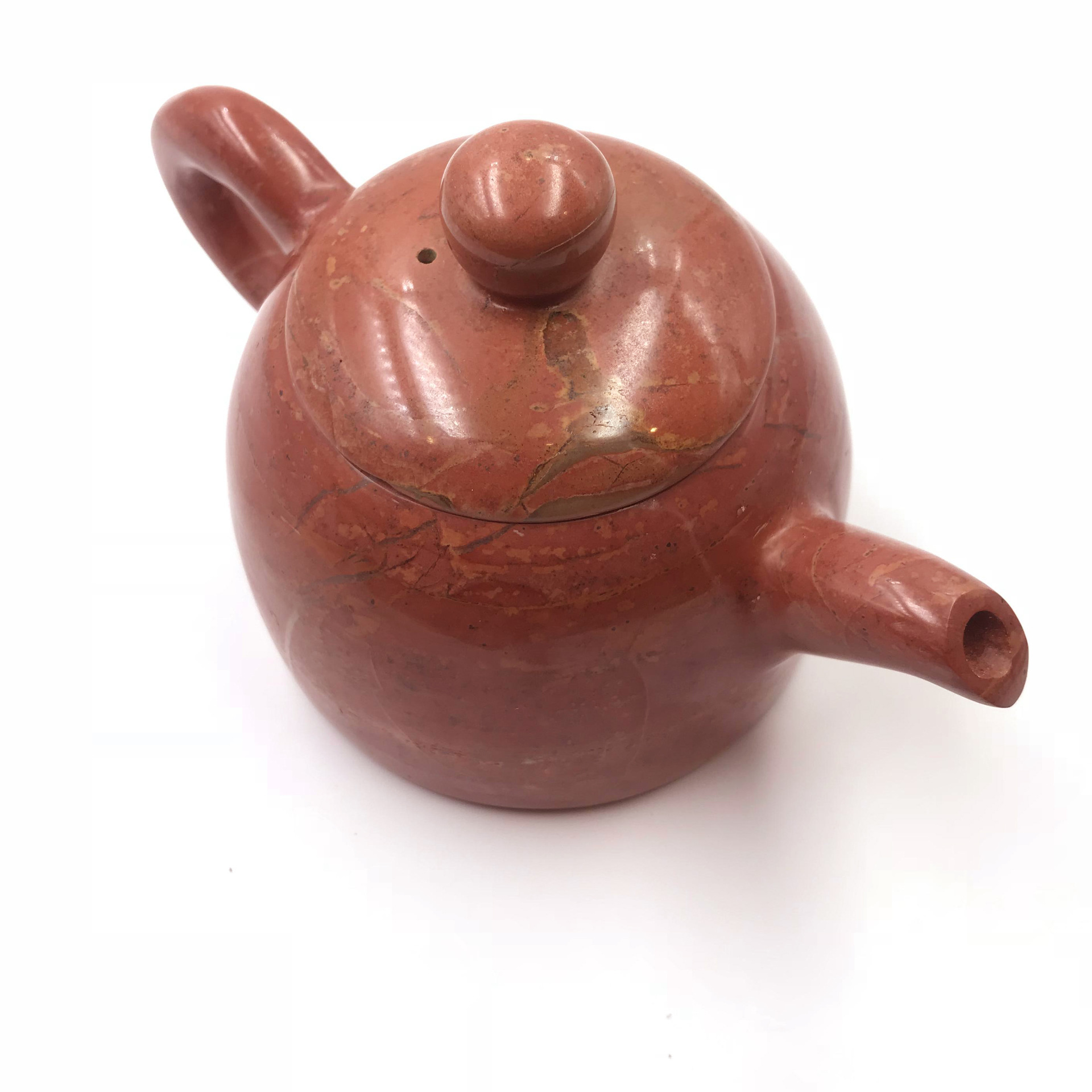 山东泗水圣川砭石茶壶带4杯 现货茶壶 泗滨红砭石茶具套装