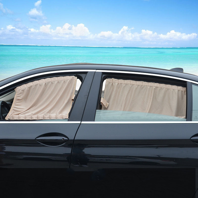 汽车窗帘遮阳挡夏季车用伸缩窗帘轨道遮阳帘车载侧挡太阳挡百叶窗