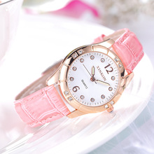 韩版时尚潮流女士防水皮带腕表学生手表正品休闲水钻石英女表直销