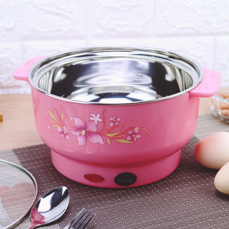 Family Dormitory Multi-Functional Electric Cooker Korean Mini Electric Chafing Dish Steamer Stainless Steel Cooking Noodle Pot Factory Wholesale