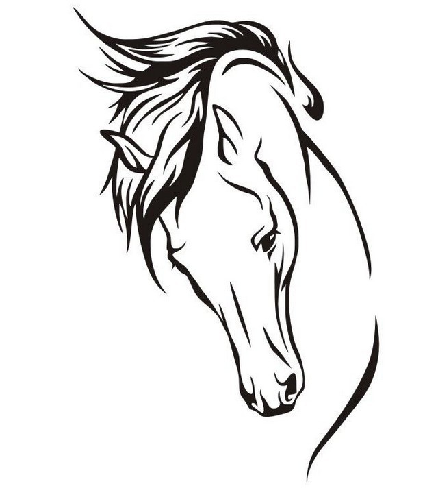 8437厂家直销个性他意马头卧室客厅装饰环保可移除墙贴画