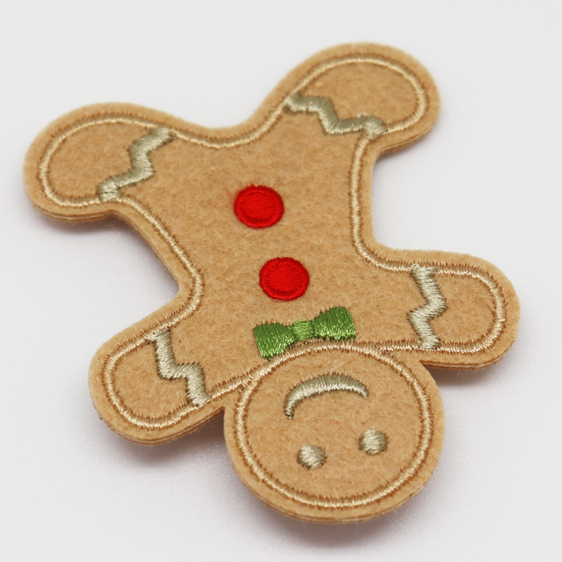 欢迎来样定制植绒布雪人章仔刺绣补贴补丁贴服装辅料刺绣布贴绣花