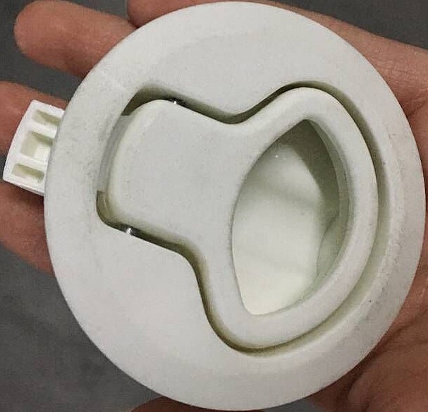 拉动式平面塑料扣锁 按压式门锁dk619-2pa 埋入式圆形塑料平面锁