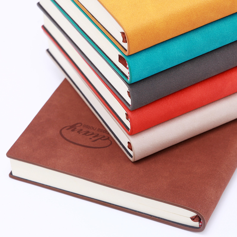 商务复古绒面软皮记事本高档羊巴皮笔记本文具本子定制企业logo