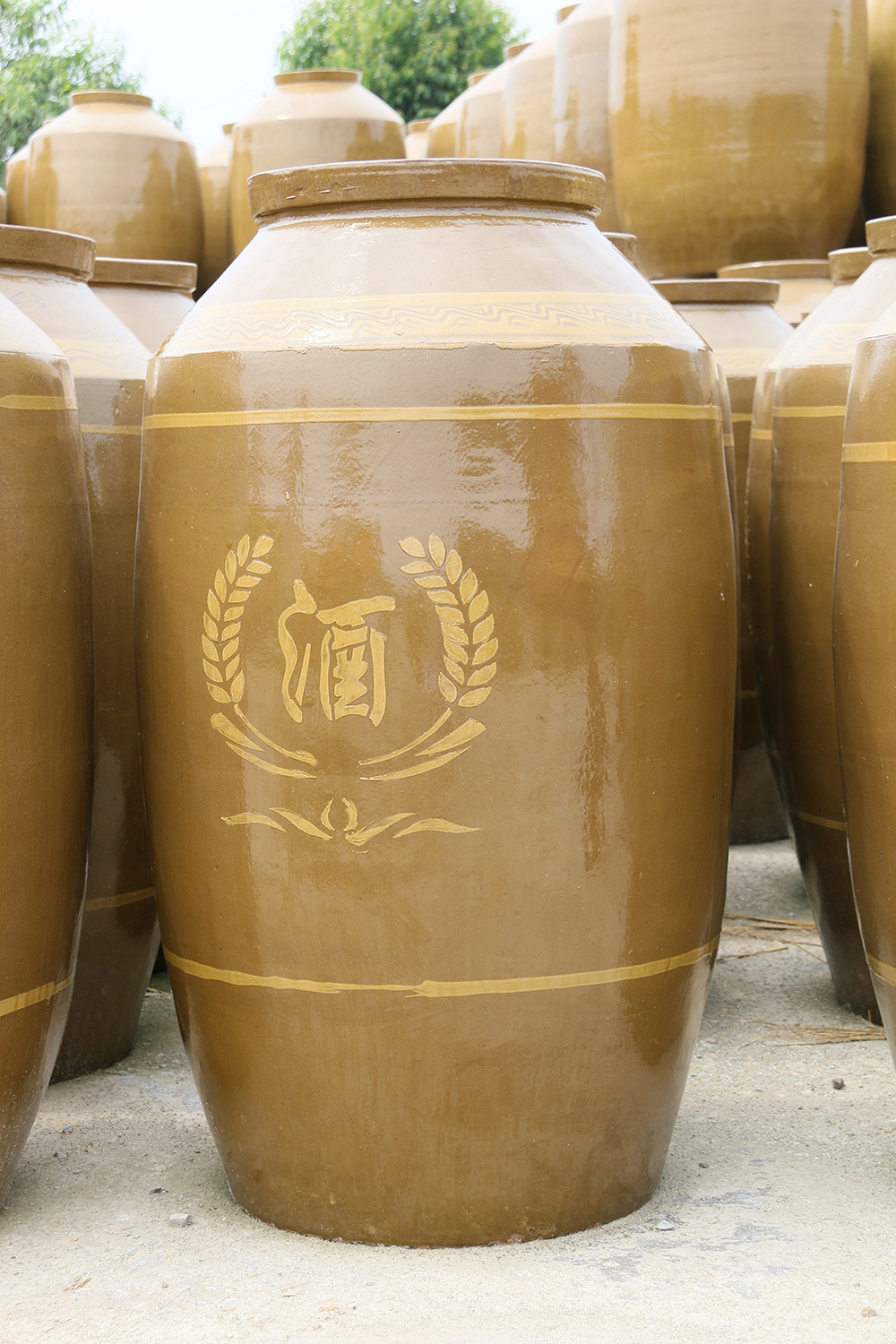 厂家批发大酒坛 优质土陶存酒容器 陈酿大坛子陶瓷500斤定制logo