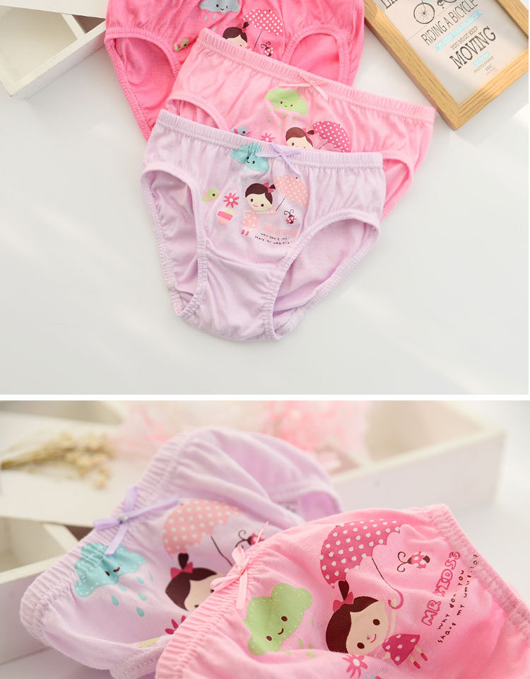 女童内裤纯棉三角裤中大童全棉a类儿童内裤女宝宝盒装一件代发厂