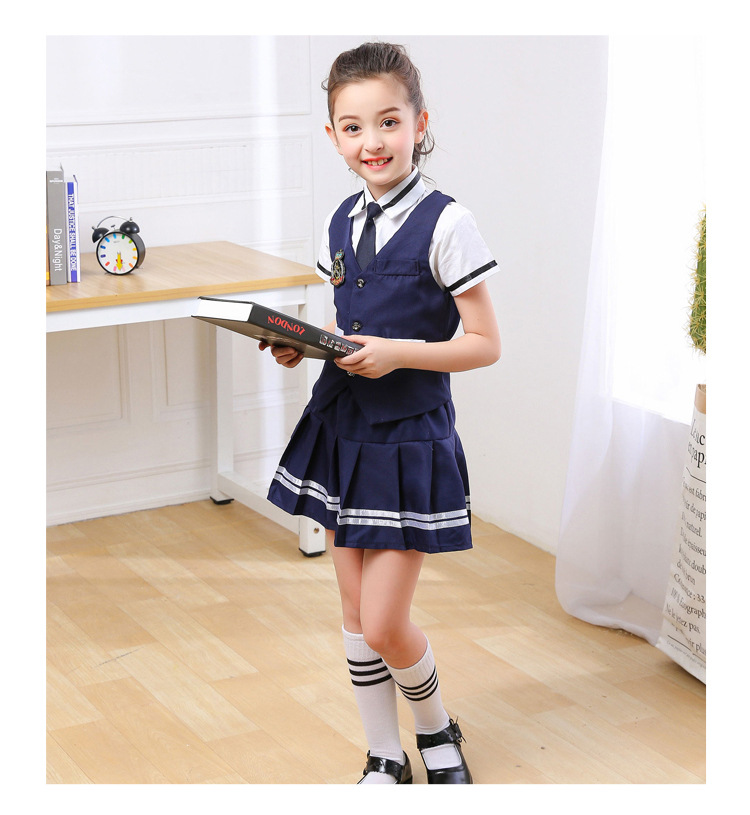儿童合唱服演出服装中小学生朗诵校服男女童主持人表演礼服英伦风