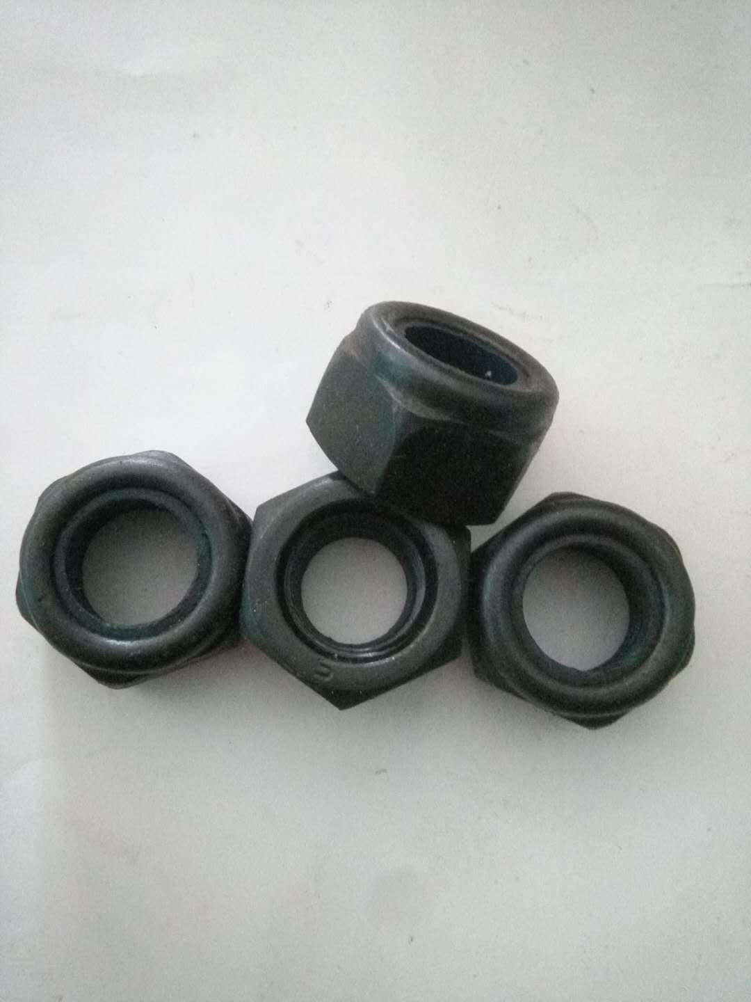 高强度尼龙防松螺母 发黑8级尼龙锁紧螺母 加厚细扣螺母gb889