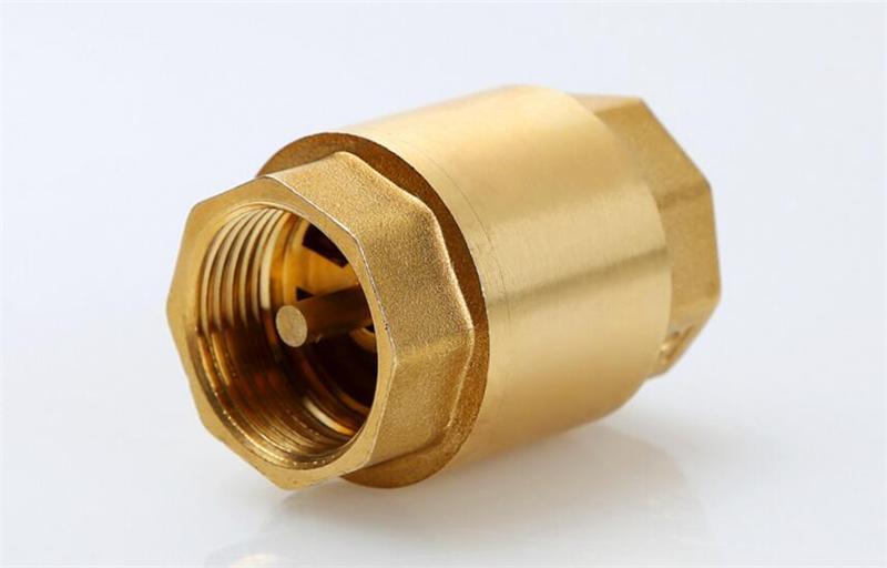 厂家批发全铜加厚立式止回阀弹簧式自来水管道止逆单向阀门4分6分