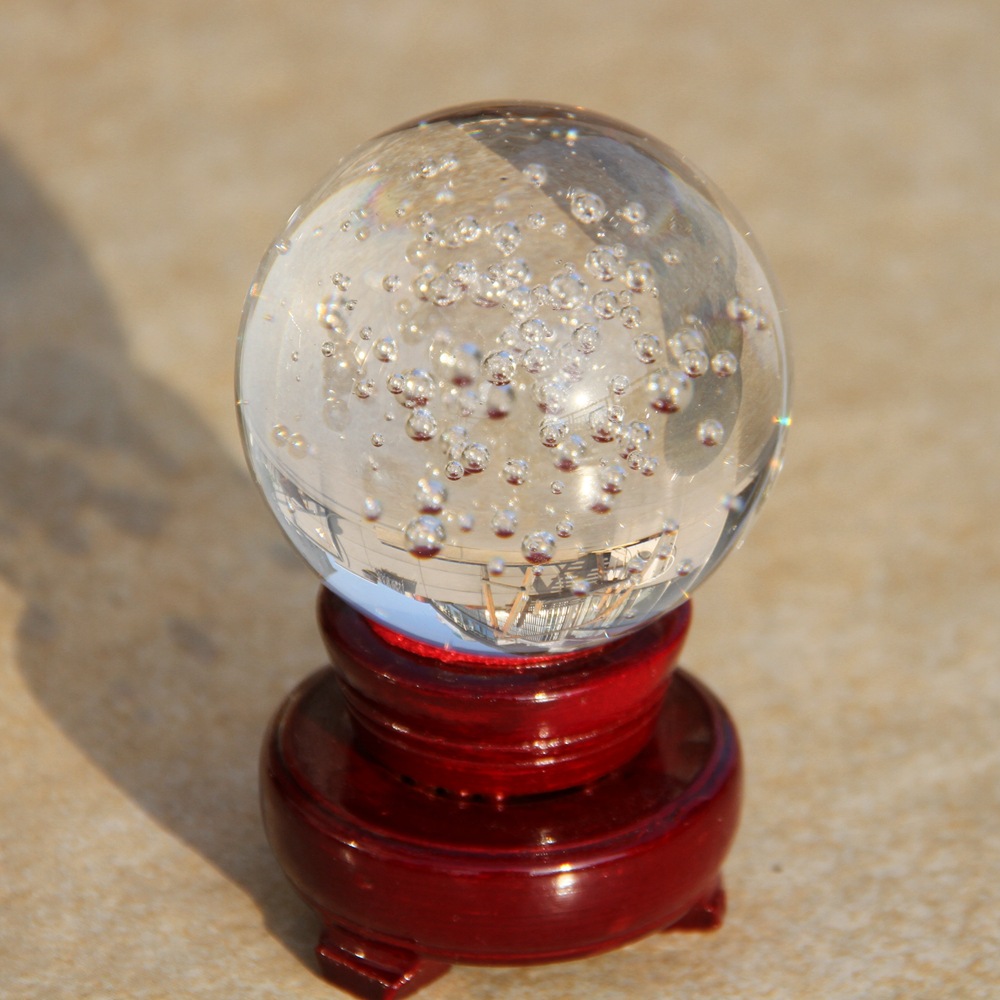 厂家直销 水晶球气泡 玻璃光球60mm 家居摆件 假山装饰 一件代发