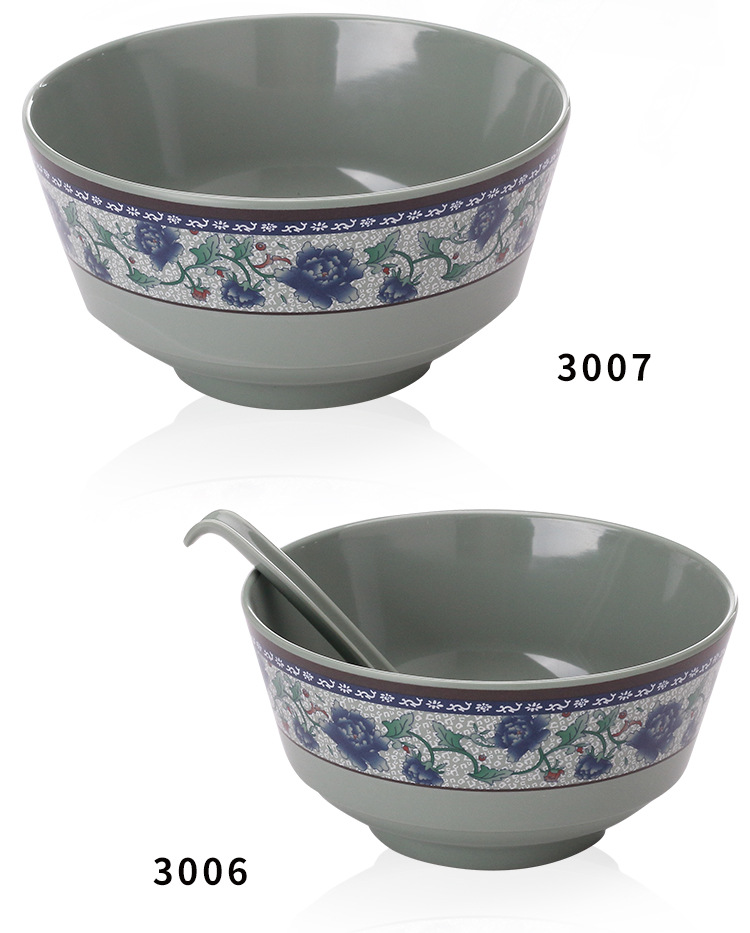 仿瓷蓝青花密胺拉面碗汤粉碗餐具中式快餐米饭粥碗麻辣烫反口大碗