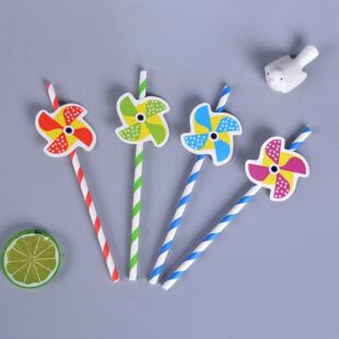 生日派对纸吸管创意卡通奶茶咖啡鸡尾酒饮料吸管.派对台装饰道具