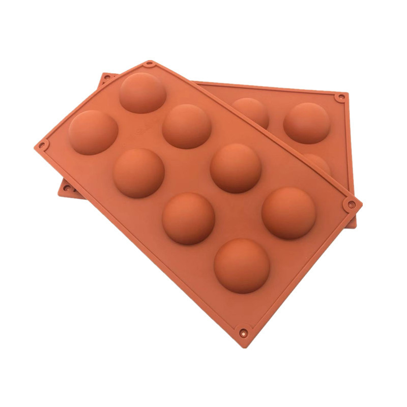 8连半圆蛋糕硅胶模具diy半球形冰格巧克力耐热厨房烘焙用具