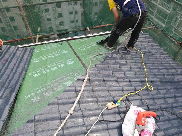 坤宝合成树脂瓦助力成都西北中学建设健康校园——安装篇