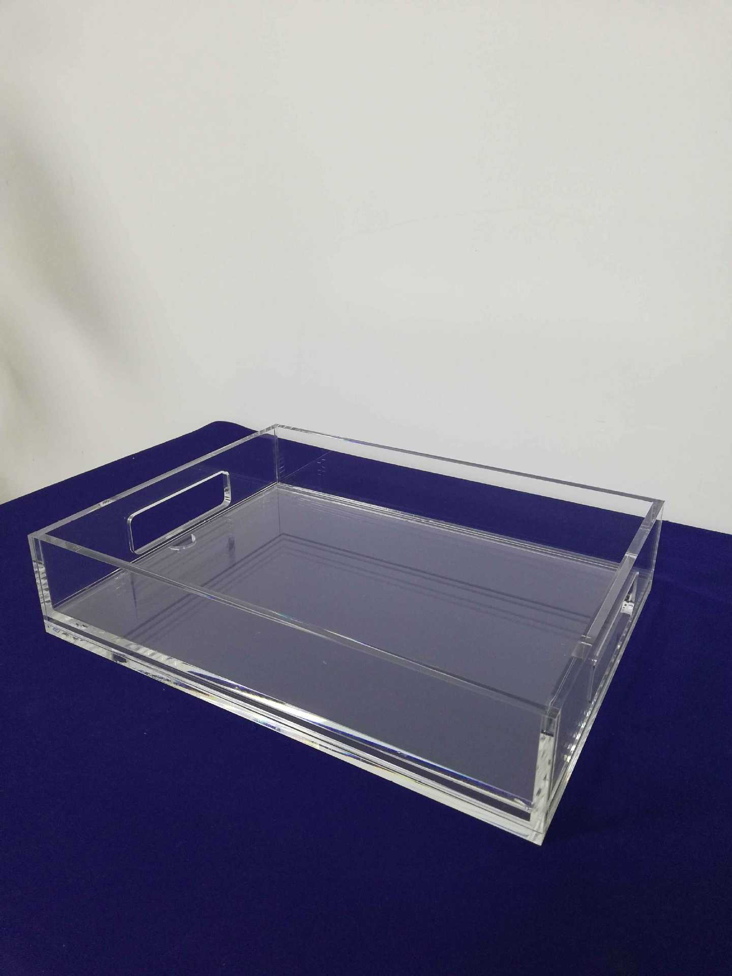 亚克力托盘 有机玻璃食品托盘 面包饮料酒水水果托盘 加厚版