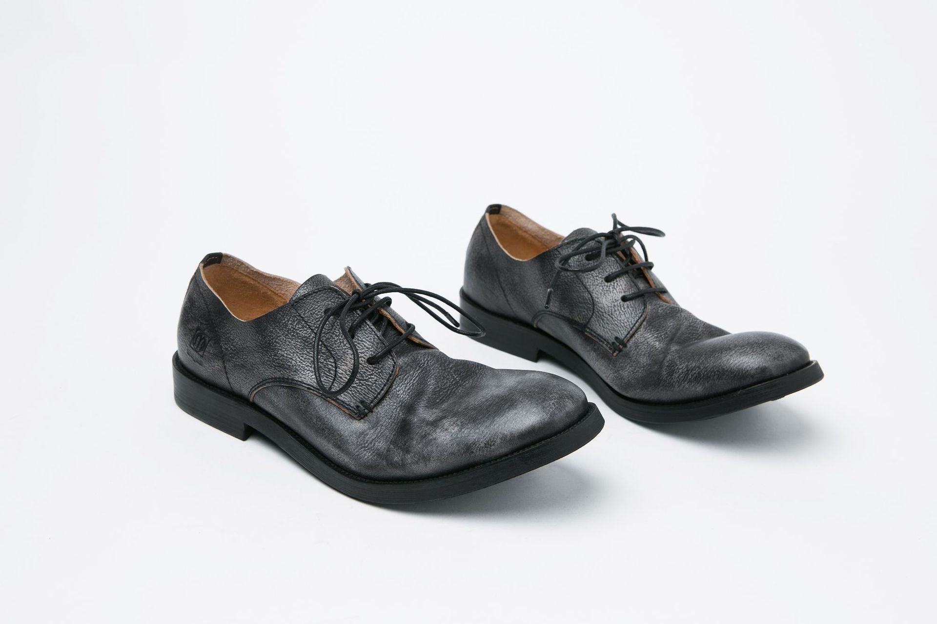 新款英伦男士真皮休闲皮鞋男潮系带手工做旧褶皱男鞋圆头复古皮鞋