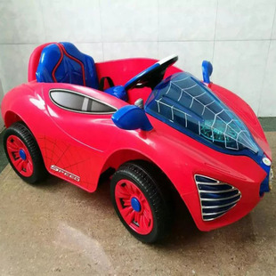鹰豪99159儿童电动车蜘蛛侠儿童遥控四轮汽车可坐宝宝玩具车跑车