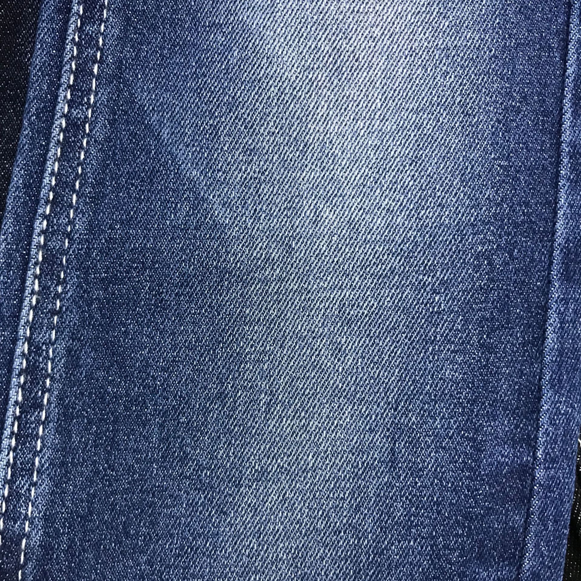 时尚弹力梭织牛仔面料 10支神染底弹双苞芯纯斜纹牛仔布 厂家直销