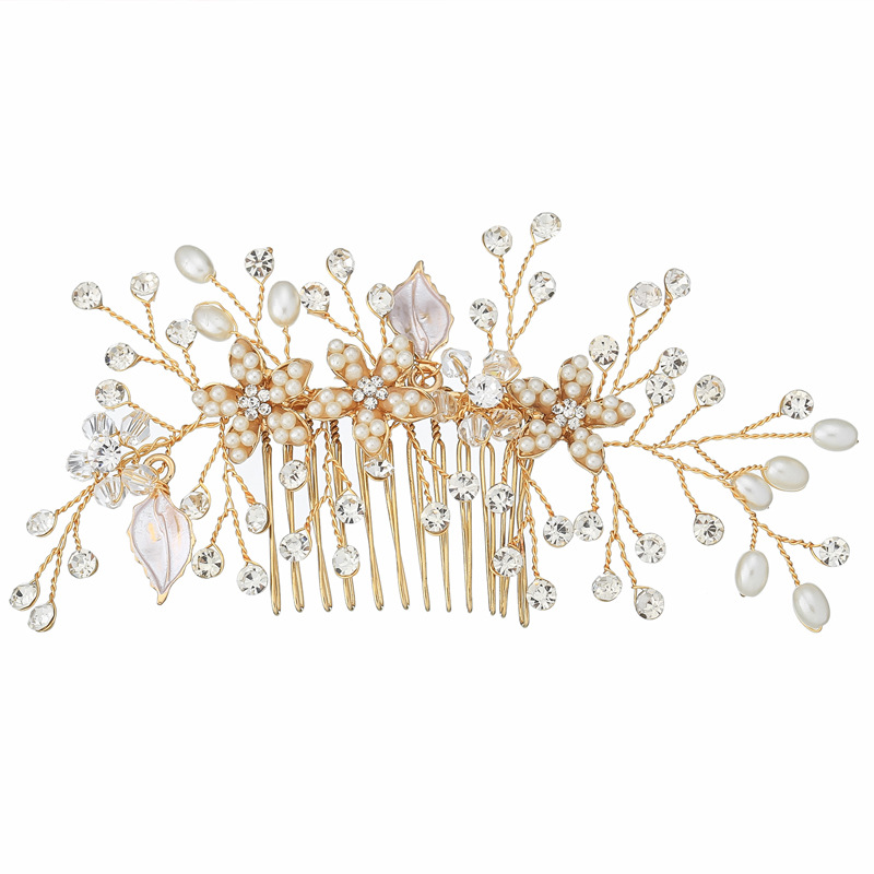 Bride Ornament Hot Sale in Europe and America Wedding Hair Comb Wedding Dress Photo Accessories Pearl Hair Comb Wedding Updo Hair Accessories