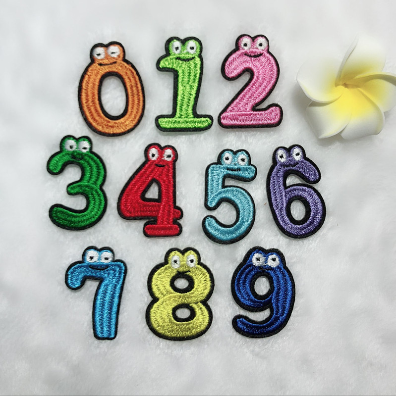 多色个性精致数字组合布贴 儿童刺绣衣服补丁贴 鞋帽辅料绣花贴花