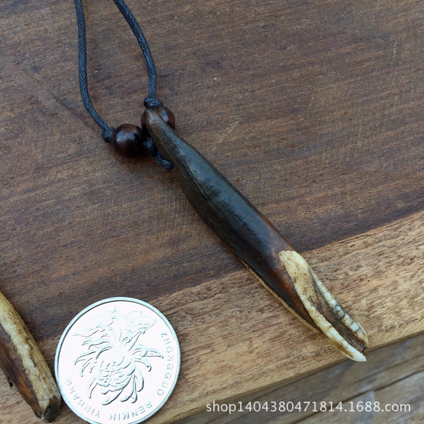 复古民族风天然手工 兽牙牦牛牙项链 长款毛衣链 棉麻衣服配饰品