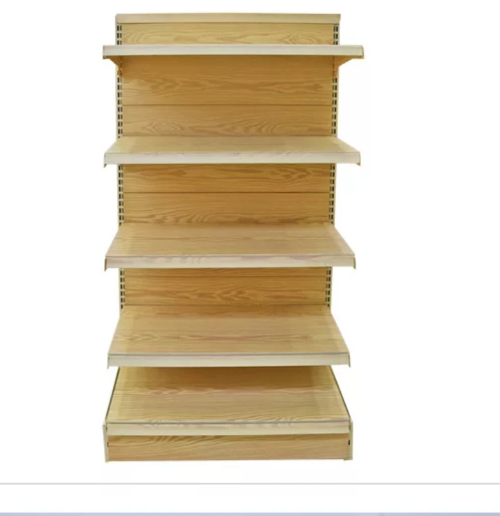 现货木纹小卖部商品超市货架零食便利店单面双面自由组合展示架子