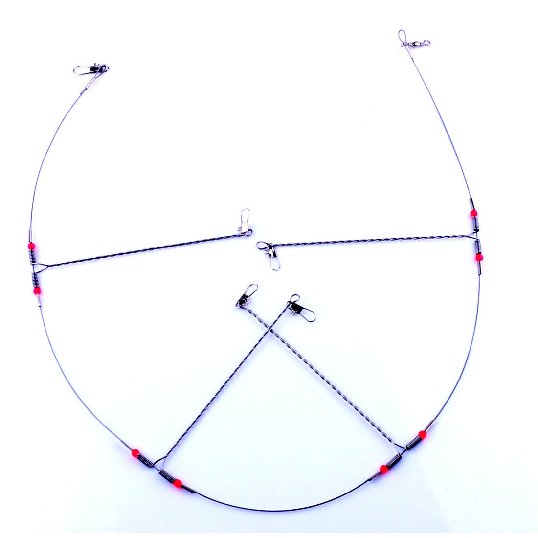 new up钓鱼天平海钓串钩10个/袋 钢丝天平钓鱼防咬线拉力70lb