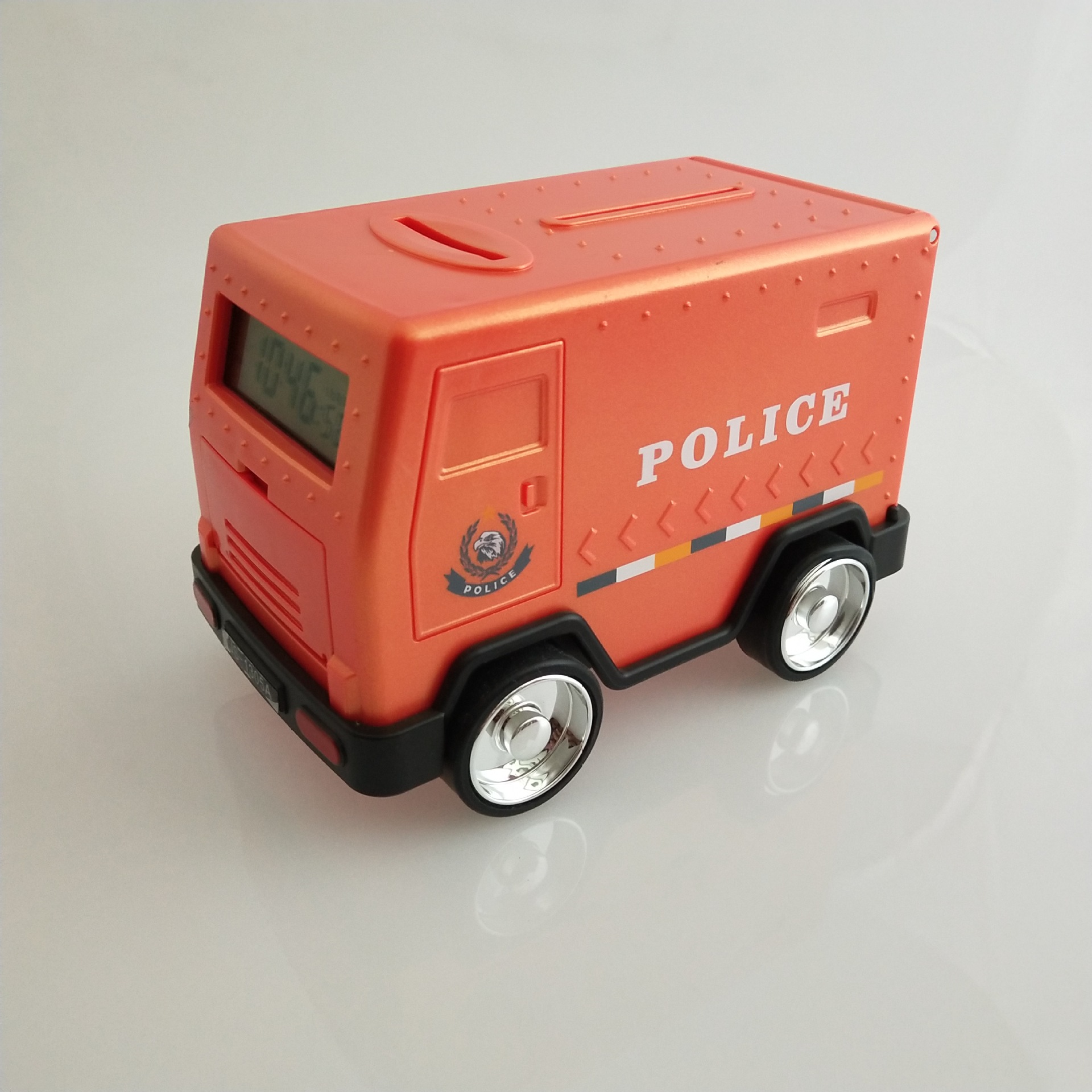 原厂直销新品运钞车存钱罐闹钟 学生创意小车密码储蓄罐 js1305a