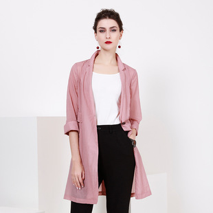 isafeel/依莎菲尔2018夏新女外套中长款薄气质休闲防晒服s8070qf