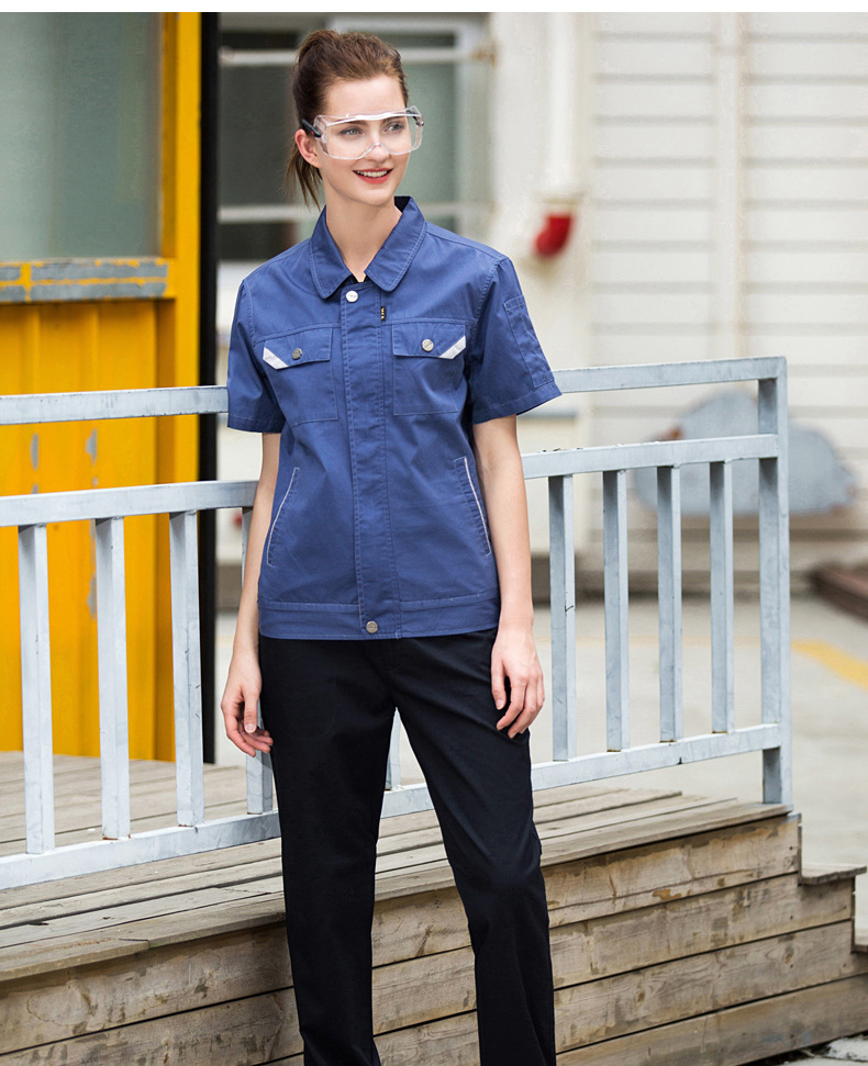 夏季短袖工作服男上衣透气舒适工装劳保服厂服定制工服包邮