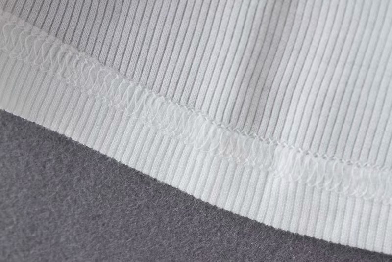 traf l82040时尚欧美风圆领长袖纯色螺纹棉t恤 女装上衣