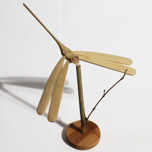 手工竹制蜻蜓平衡摆件装饰小蜻蜓玩具办公室摆设小玩意拍摄摆件