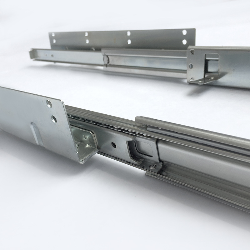 厨房不锈钢拉篮轨道滑轨调味篮碗篮导轨三节轨侧装橱柜抽屉滑道