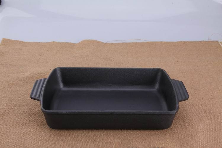 铸铁平底锅长方形煎锅烤盘鱼盘烤鱼锅平底烤肉商用饭店餐厅锅定做