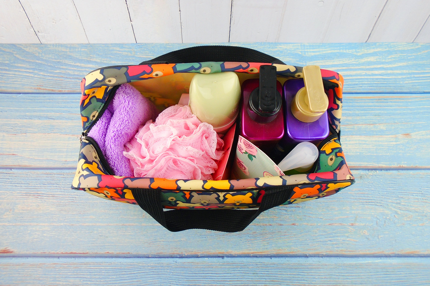 防水洗澡包男士浴兜包女健身手提洗澡篮折叠浴筐化妆包洗漱包浴袋