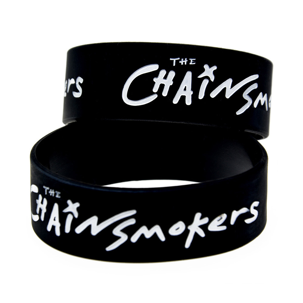 速卖通货源 the chain smokers硅胶手环烟鬼组合明星手带手圈批发