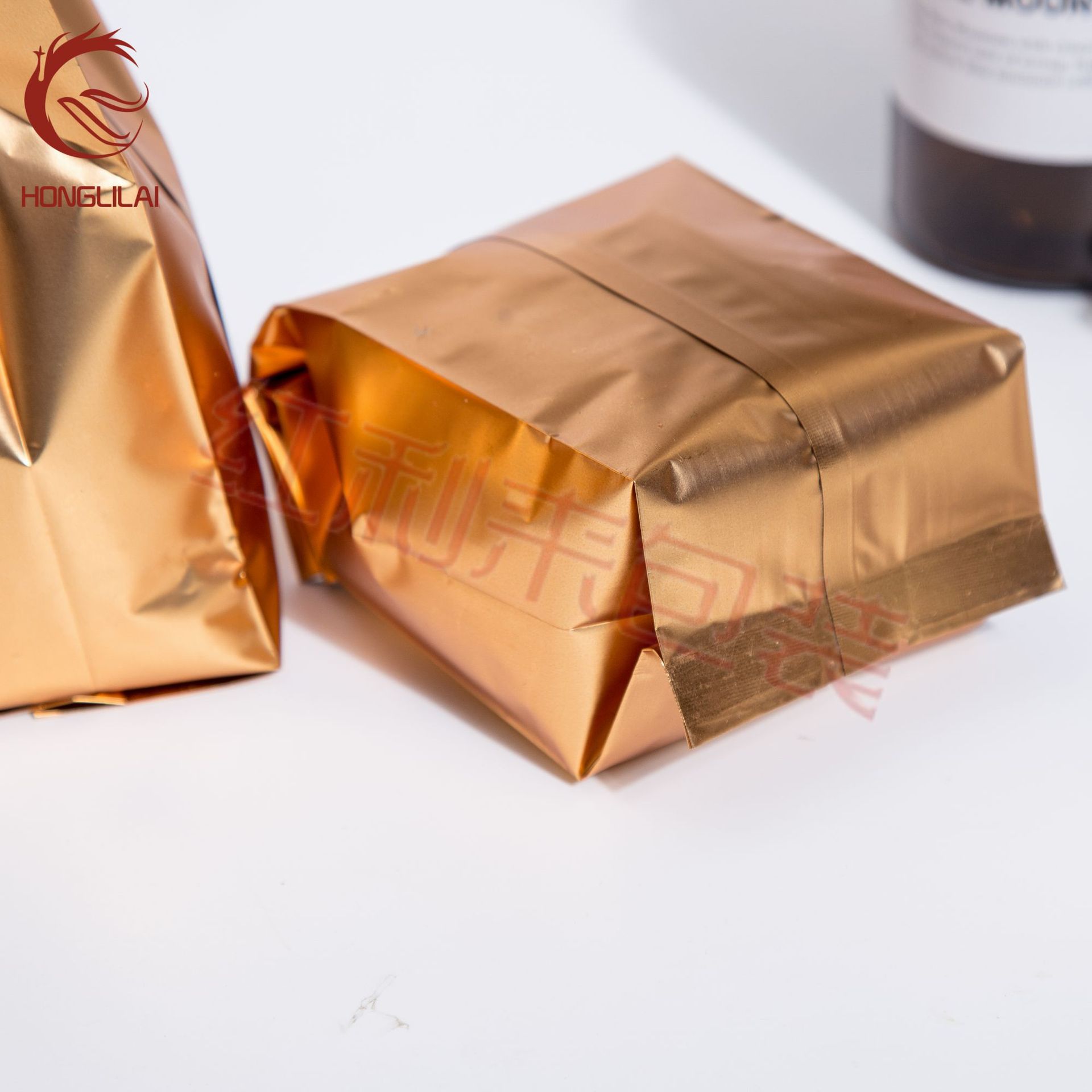 哑光金色风琴铝箔袋 咖啡豆食品塑料袋 茶叶包装袋 抽真空袋