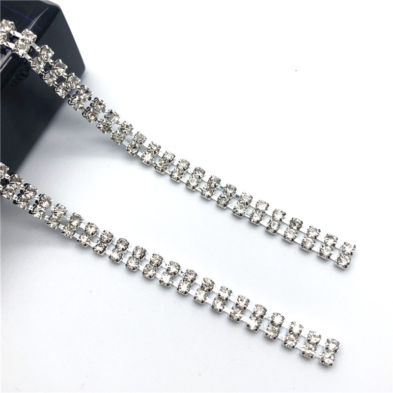 高品质多排水钻爪链12#3mm双排加密爪链服饰手机壳饰品配件